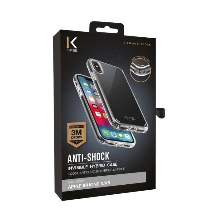 Anti-shock Invisible Hybrid Case for Apple iPhone X/XS, Transparent