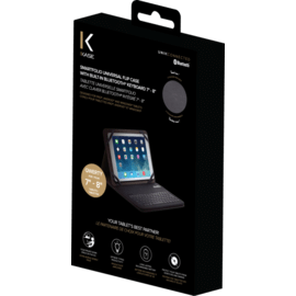 Clavier AZERTY bluetooth universel avec clapet, 7-8 pouces, Argent