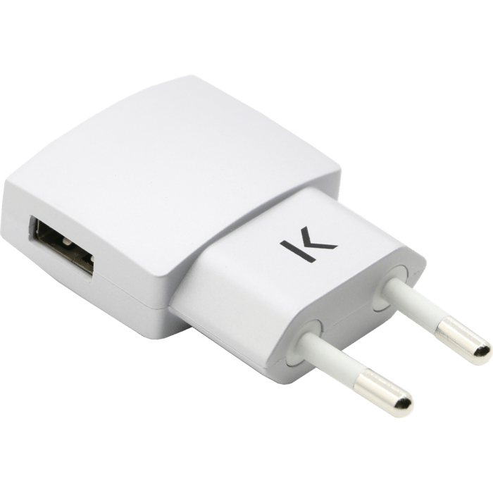 Chargeur Universel Mono USB (EU) 1A, Argent