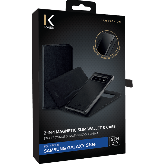 Portafoglio e custodia magnetica GEN 2.0 2 in 1 per Samsung Galaxy S10e, nero