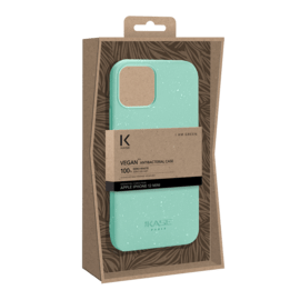 Coque antibact&eacute;rienne vegan bio 100 % z&eacute;ro d&eacute;chet pour Apple iPhone 12 mini, Vert Brumeux
