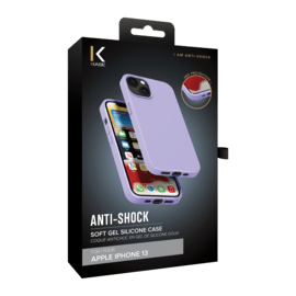 Coque antichoc en gel de silicone doux pour Apple iPhone 13, Violet Lilas