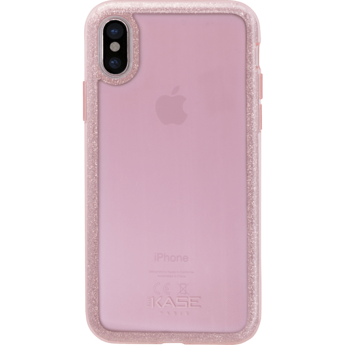 Coque slim&nbsp;paillet&eacute;e &eacute;tincelante (Edition contour) pour Apple iPhone X/XS Or Rose