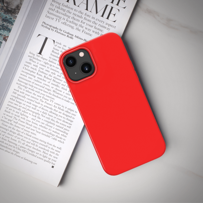 Coque antichoc en gel de silicone doux pour Apple iPhone 13 mini, Rouge Ardent