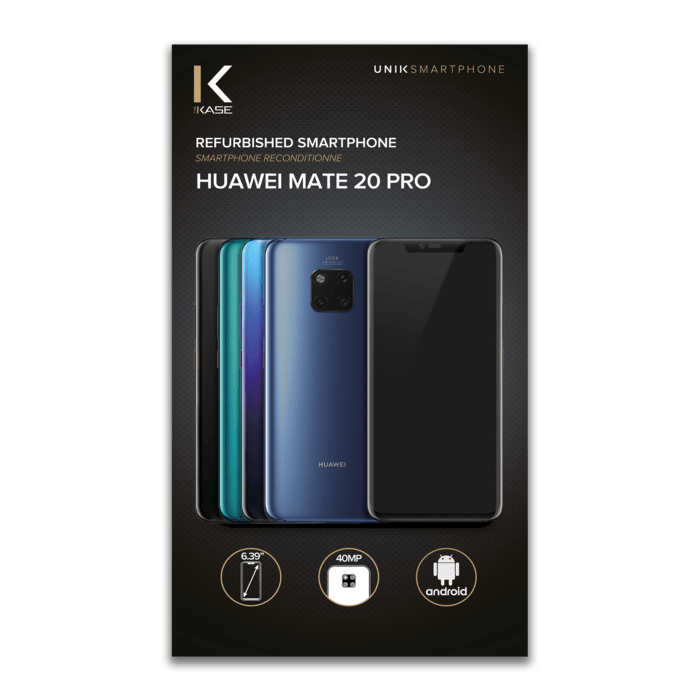 Mate 20 Pro reconditionn&eacute; 128 Go, Noir, d&eacute;bloqu&eacute;