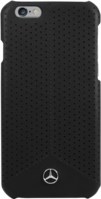 (P) Mercedes Benz Pure Line Coque cuir perforé veritable pour Apple iPhone 6/6s, Noir