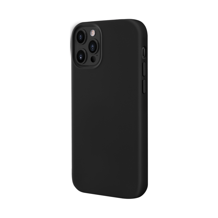 Coque en Gel de Silicone Doux pour iPhone 12/12 Pro, Noir satin