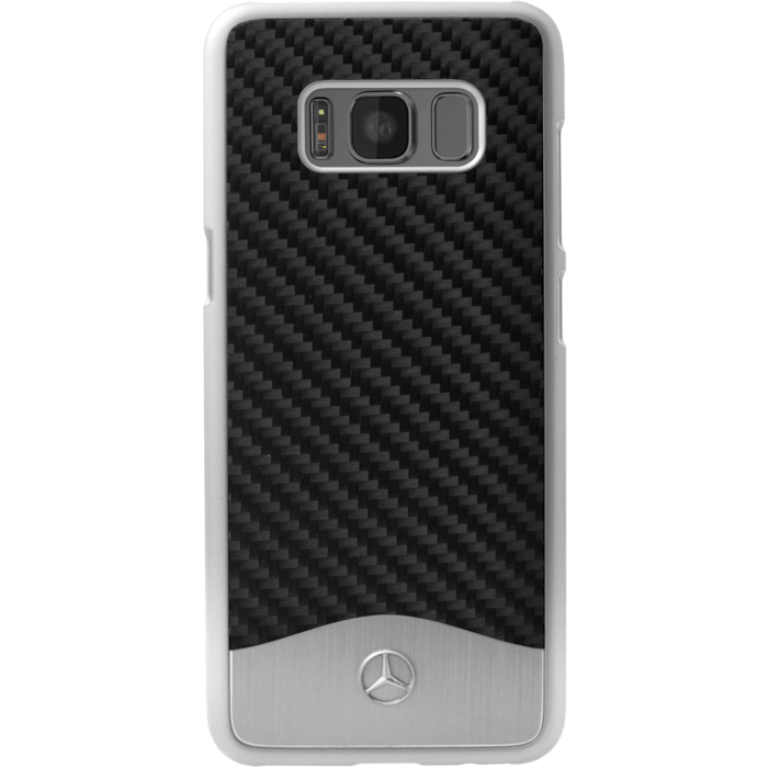 Mercedes-Benz Wave V Coque en carbone véritable et aluminium pour Samsung Galaxy S8+, Noir