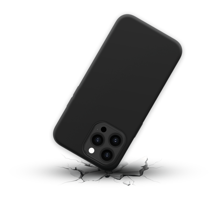 Coque antichoc en gel de silicone doux pour Apple iPhone 14 Pro Max, Noir satin