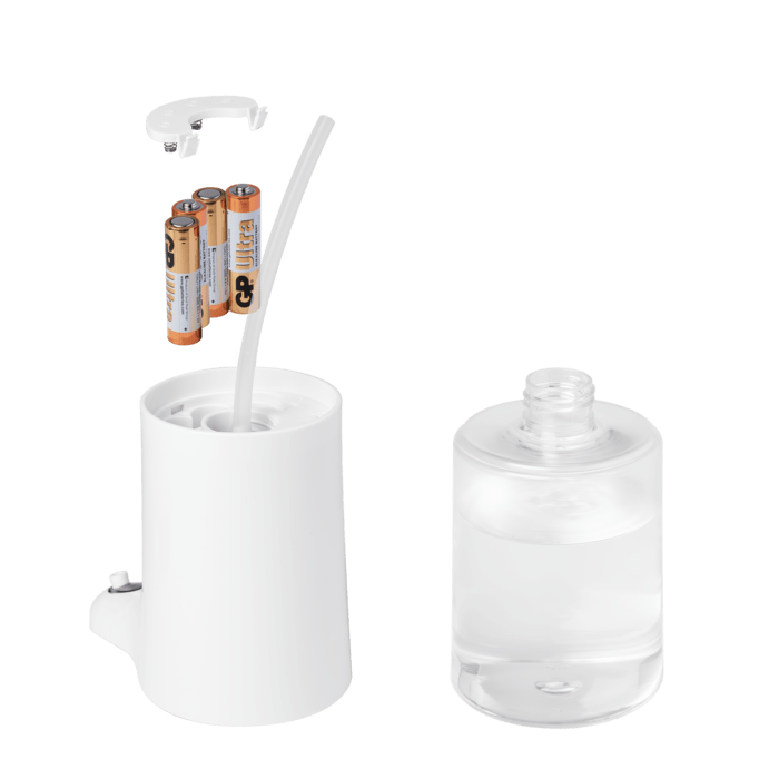 Distributeur automatique de solutions d&eacute;sinfectantes pour les mains (300mL), Blanc