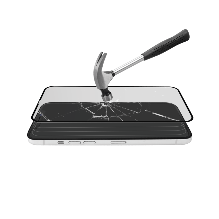 Protection d&rsquo;&eacute;cran antibact&eacute;rienne en verre tremp&eacute; ultra-r&eacute;sistant (100% de surface couverte) pour Apple iPhone 12 mini, Noir