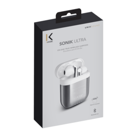 &Eacute;couteurs sans fil Sonik Ultra On-Ear avec bo&icirc;tier de chargement, Argent Titanium