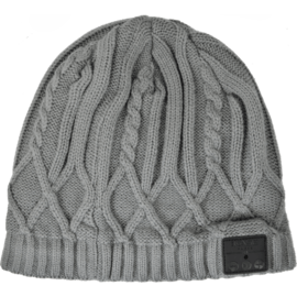 Casque Bluetooth Bonnet maille torsad&eacute;e