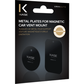 Plaques de m&eacute;tal pour support voiture magn&eacute;tique &agrave; grille d'a&eacute;ration (2 formes)