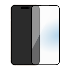 Protection d’écran antibactérienne en verre trempé ultra-résistant à bords incurvés pour Apple iPhone 15, Noir