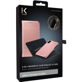 &Eacute;tui et Coque slim magn&eacute;tique 2-en-1 GEN 2.0 pour Apple iPhone XS Max, Or gold