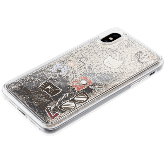 Karl Lagerfeld Iconic Bling Bling Glitter case for Apple iPhone XS Max, Gold