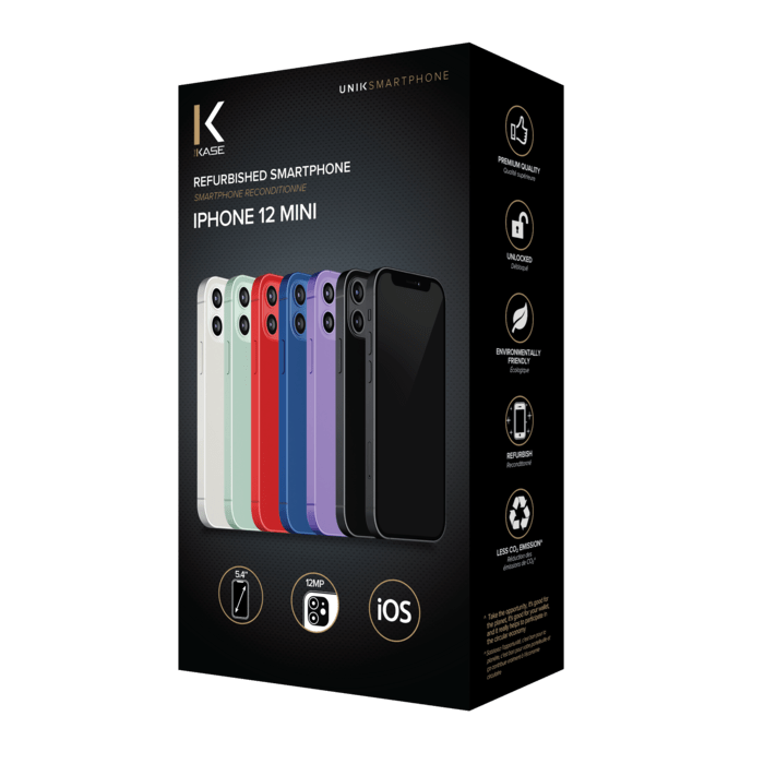 iPhone 12 Mini reconditionné 128 Go, Noir, débloqué