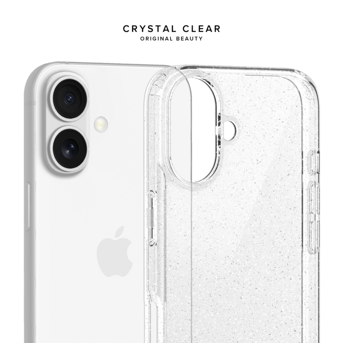 Coque hybride &eacute;tincelante invisible GEN 2.0 83% de plastique recycl&eacute; pour Apple iPhone 16 Plus, Transparente