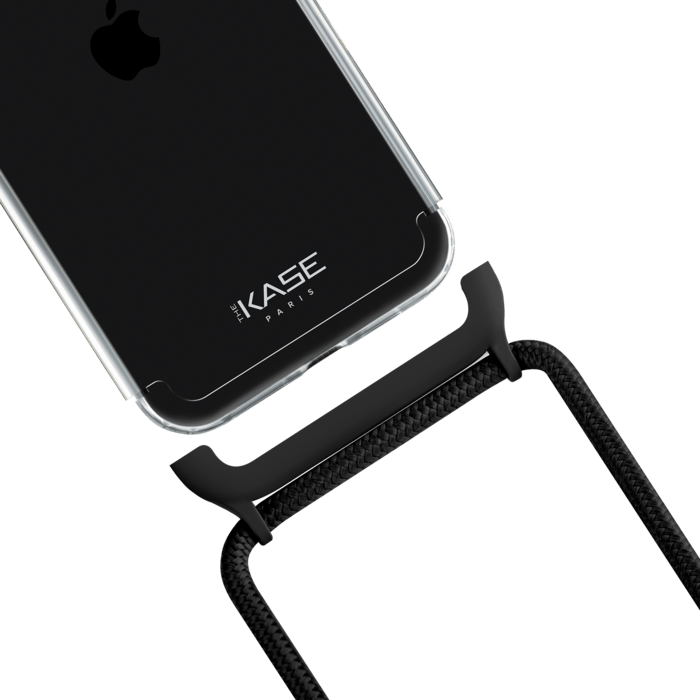 Coque invisible détachable 2-en-1 en bandoulière pour Apple iPhone 12 mini, Minuit noir