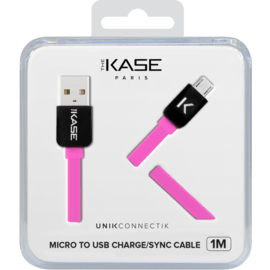 Micro cavo USB piatto (1m) per Android, rosa caldo
