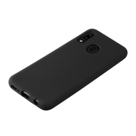 Coque en Gel de Silicone Doux pour Samsung Galaxy A20e, Noir satin