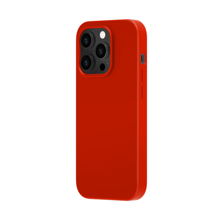 Coque antichoc en gel de silicone doux pour Apple iPhone 14 Pro, Rouge Ardent