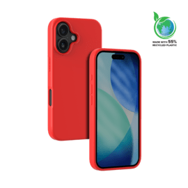 Coque antichoc en gel de silicone doux pour 55% de plastique recycl&eacute; Apple iPhone 17, Rouge Ardent