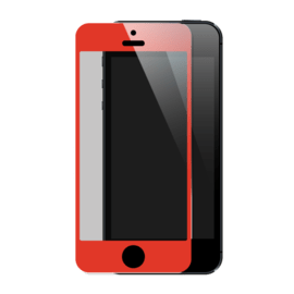 Protection d'écran premium en verre trempé pour Apple iPhone 5/5s/5C/SE, Rouge