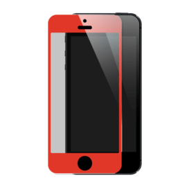 Protection d'&eacute;cran premium en verre tremp&eacute; pour Apple iPhone 5/5s/5C/SE, Rouge