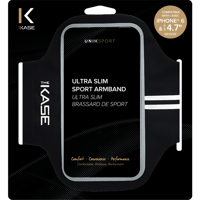 Ultra Slim Brassard de Sport pour Apple iPhone 6/6s, Noir