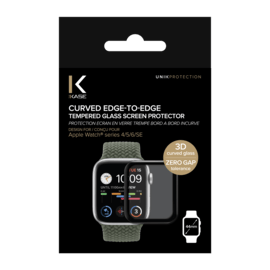 Protection d'&eacute;cran en verre tremp&eacute; Bord &agrave; Bord Incurv&eacute; pour Apple Watch&reg; Series 4/5/6/SE 44mm