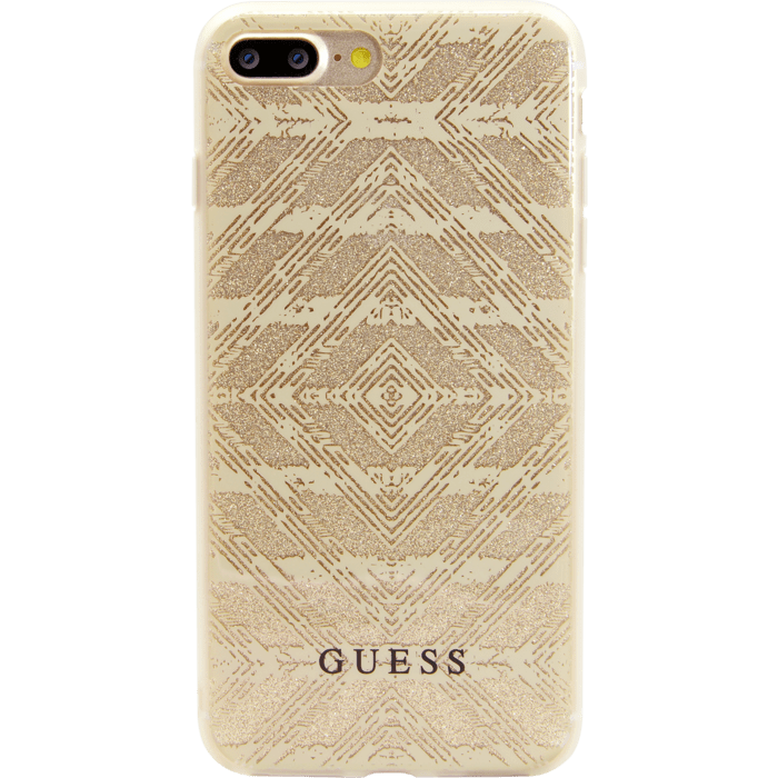 Guess Coque AZTEC 3D Effect pour Apple iPhone 7 Plus/ 8 Plus, &Eacute;tincelante Dor&eacute;e
