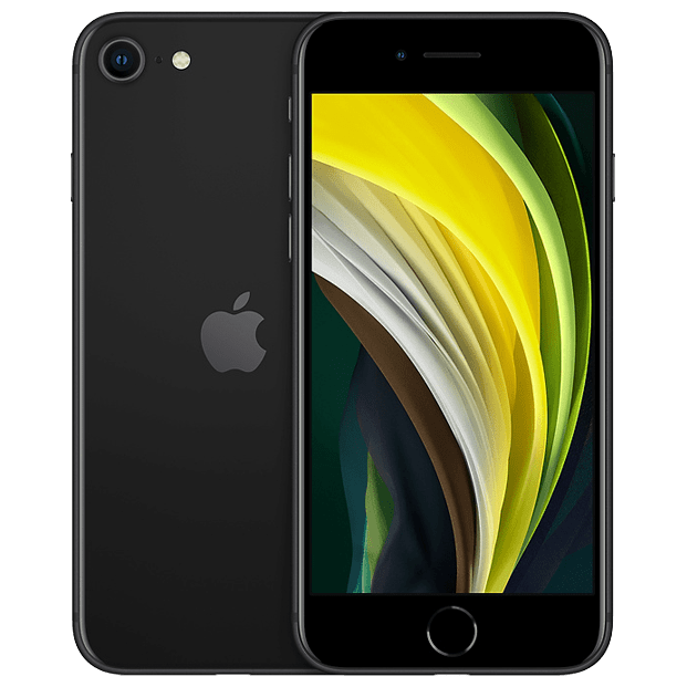 iPhone SE 2020 reconditionné 64 Go, Noir SANS LOGO, débloqué