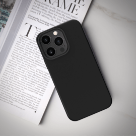 Coque antichoc en gel de silicone doux pour Apple iPhone 13 Pro, Noir satin