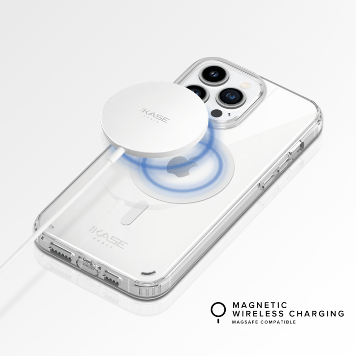 Coque antibactérienne antichoc magnétique invisible pour Apple iPhone 14 Pro Max, Transparente