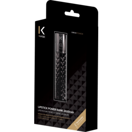 Lipstick Batterie Externe 2600 mAh, Noir