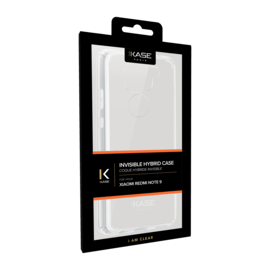 Coque hybride invisible pour Xiaomi Redmi Note 9, Transparente