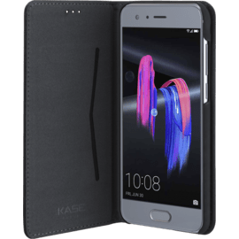 Coque clapet folio avec fente pour cartes & support pour Huawei Honor 9, Noir