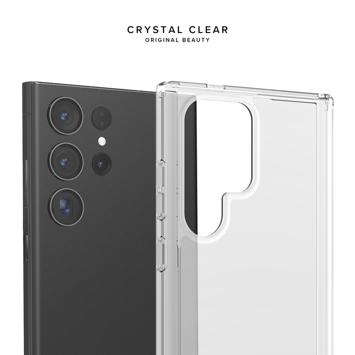 Coque hybride invisible fabriqu&eacute; avec 83% de plastique recycl&eacute; pour Samsung Galaxy S24 Ultra 5G, Transparente