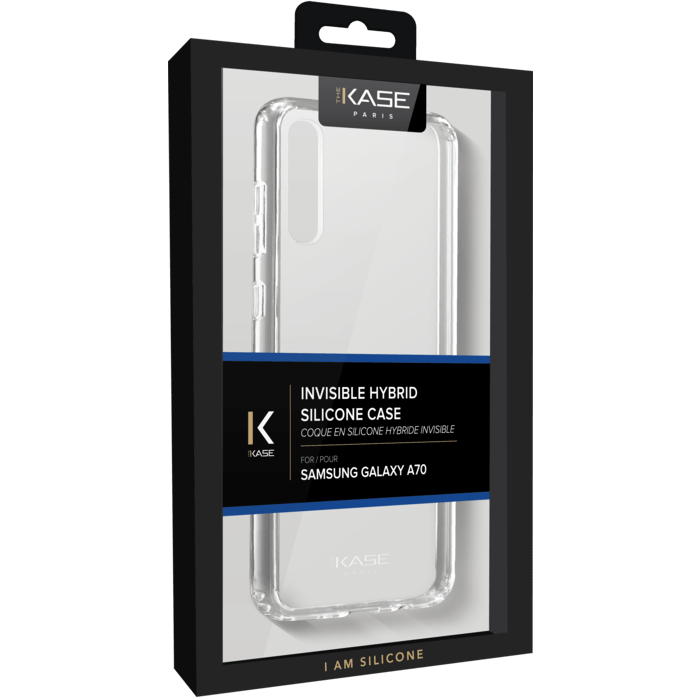 Coque hybride invisible pour Samsung Galaxy A70 2019, Transparente