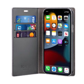 Diarycase 2.0 Coque clapet en cuir v&eacute;ritable avec support aimant&eacute; pour Apple iPhone 14, Mauve Lilas