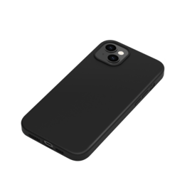 Coque antichoc en gel de silicone doux pour Apple iPhone 14 Plus, Noir satin