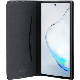 Coque clapet folio avec fente pour cartes & support pour Samsung Galaxy Note10+, Noir