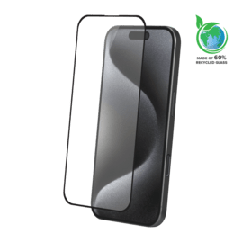 Protection d&rsquo;&eacute;cran antibact&eacute;rienne en verre tremp&eacute; ultra-r&eacute;sistant &agrave; bords incurv&eacute;s (60% verre tremp&eacute; recycl&eacute;) pour Apple iPhone 16 Pro Max, Noir
