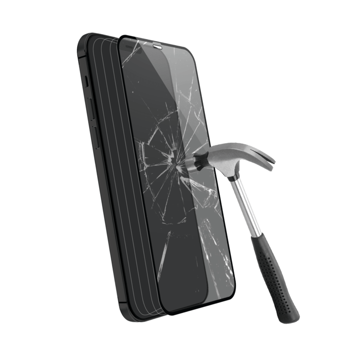 Protection d'écran en verre trempé (60% verre trempé recyclé) pour Apple iPhone 12/12 Pro, Noir