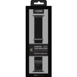 Bracelet mesh en acier inoxydable pour Apple Watch&reg; Series 1/2/3/4 42/44mm, Noir