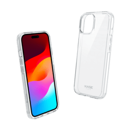 Coque hybride invisible fabriqu&eacute;e &agrave; 83 % de plastique recycl&eacute; pour Apple iPhone 15, transparente
