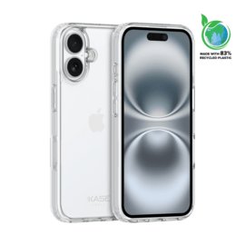 Coque hybride invisible fabriqu&eacute;e &agrave; 83 % de plastique recycl&eacute; pour Apple iPhone 16, transparente