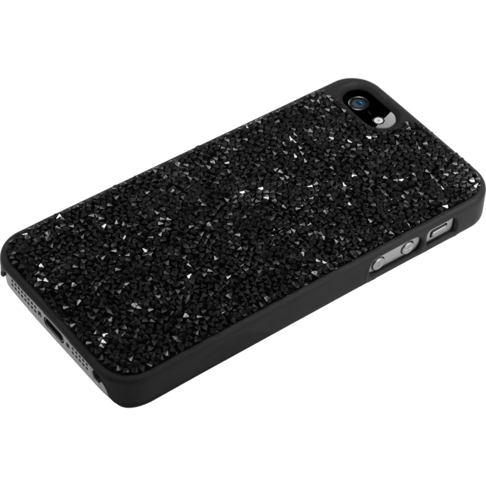 Cassa di cristallo di Bling di Apple iPhone 5 / 5s / SE, nero di mezzanotte